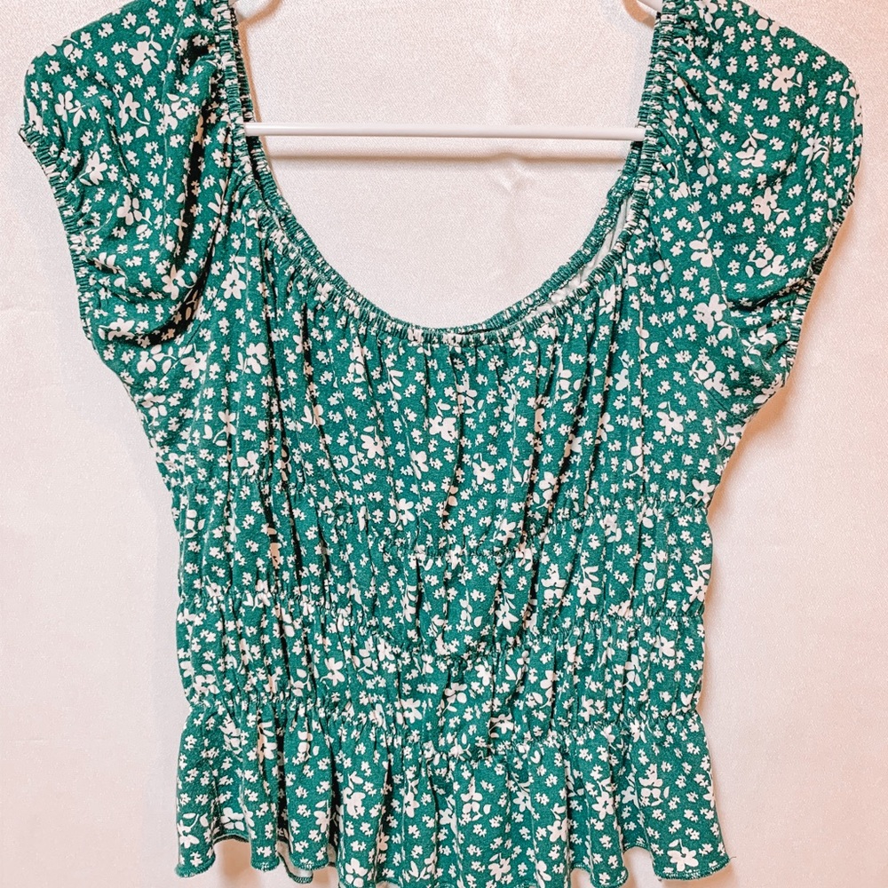 Floral Over the Shoulder Top